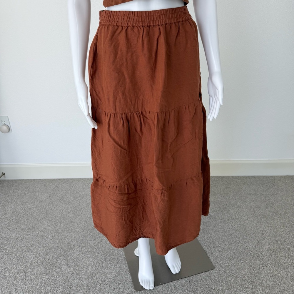 Elan Rust Maxi Skirt